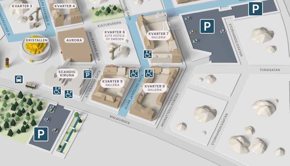 Karta nya Kiruna centrum